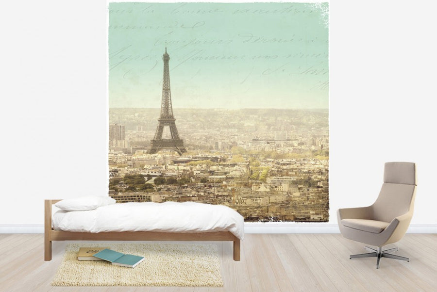 PHOTOWALL / Eiffel Lansdcape Letter Blue 2 (e23329)