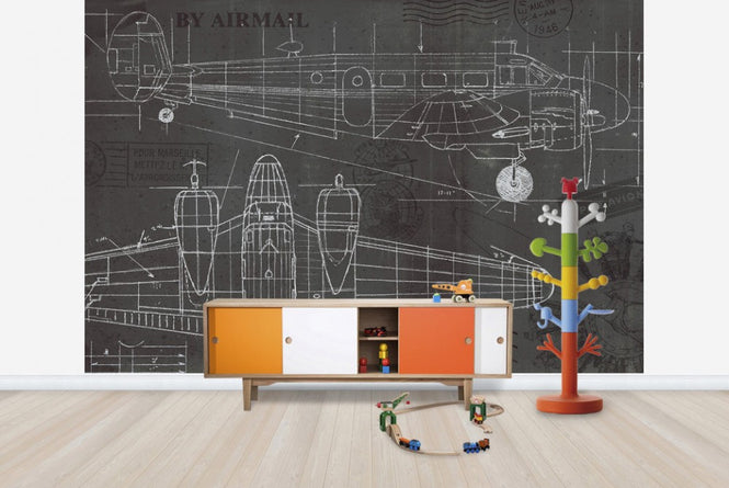 PHOTOWALL / Plane Blueprint (e23331)