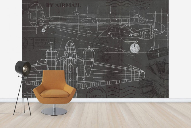 PHOTOWALL / Plane Blueprint (e23331)