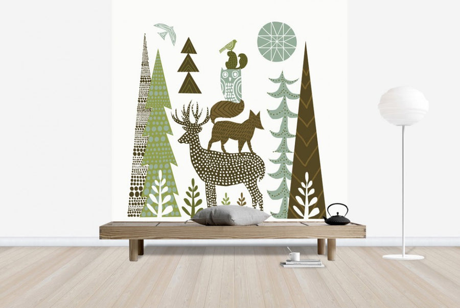 PHOTOWALL / Forest Folklore Green Animals 1 (e23483)