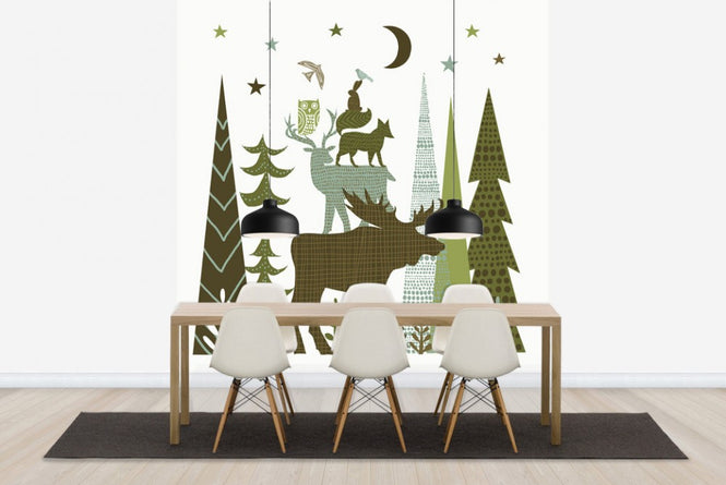 PHOTOWALL / Forest Folklore Green Animals 2 (e23484)