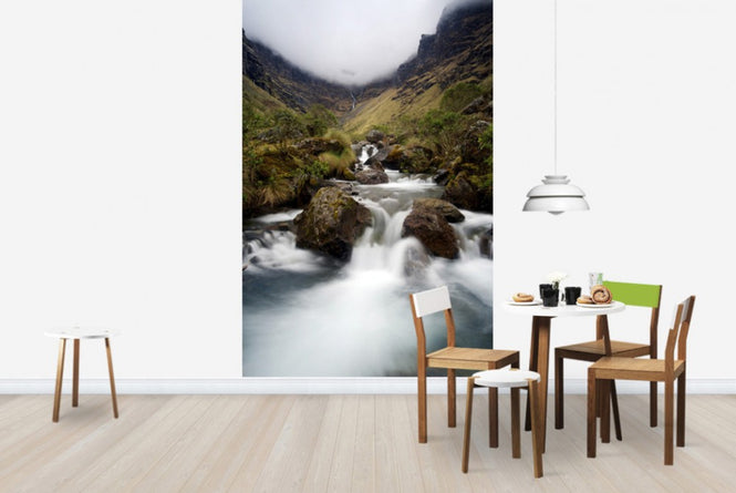 PHOTOWALL / Cloudy Mountain Waterfall (e23670)
