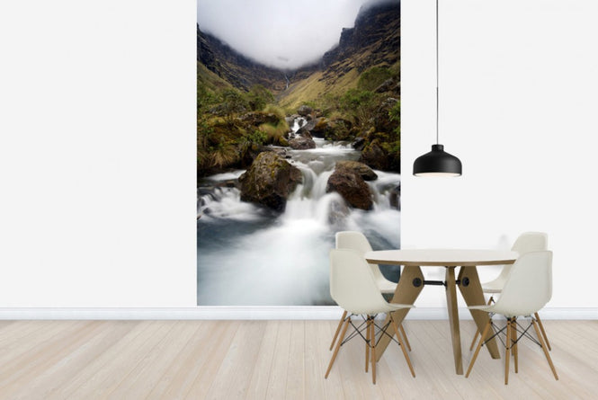 PHOTOWALL / Cloudy Mountain Waterfall (e23670)