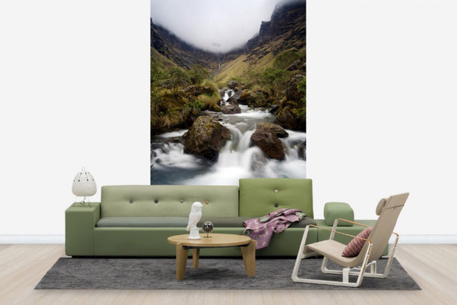 PHOTOWALL / Cloudy Mountain Waterfall (e23670)