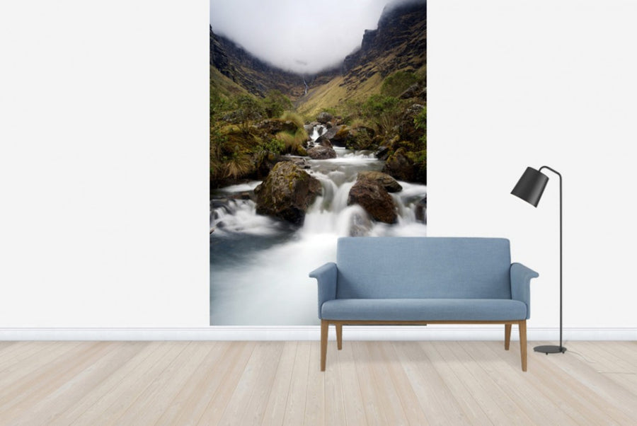 PHOTOWALL / Cloudy Mountain Waterfall (e23670)