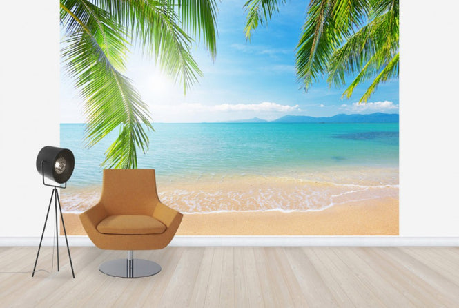 PHOTOWALL / Tropical View from under a Palm Tree (e40067)