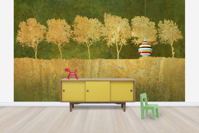 PHOTOWALL / Golden Tree Silhouettes (e23725)