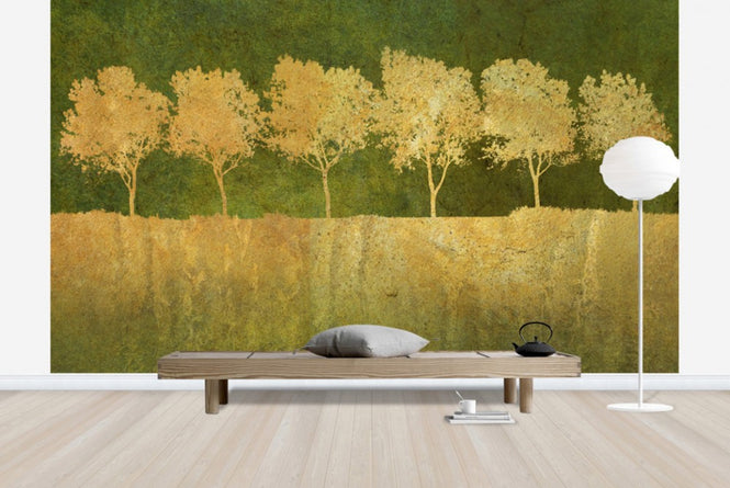 PHOTOWALL / Golden Tree Silhouettes (e23725)