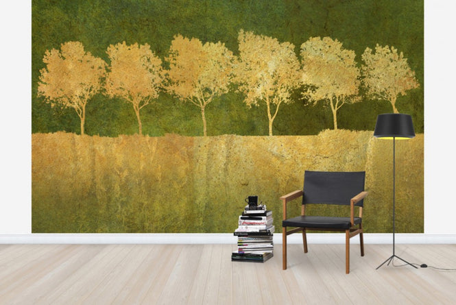 PHOTOWALL / Golden Tree Silhouettes (e23725)