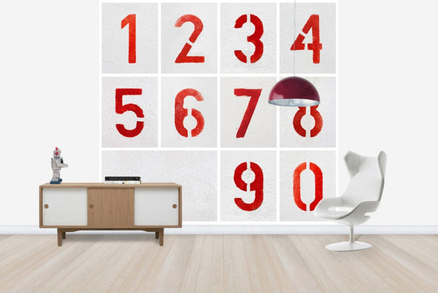 PHOTOWALL / Numbers Painted Stencils (e40151)