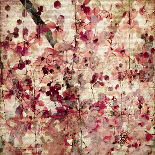 PHOTOWALL / Blossom Print on Ribbed Bamboo (e40171)