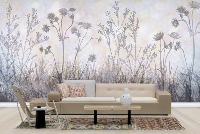 PHOTOWALL / Wildflowers Lining the Trail -  Silver Lavender (e23755)
