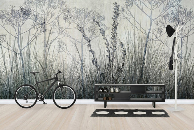 PHOTOWALL / Wildflowers Lining the Trail - Bluegrey (e23757)