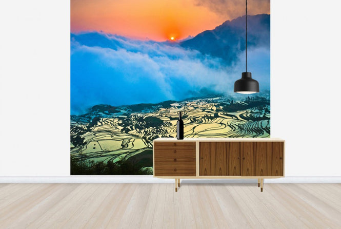 PHOTOWALL / Sunrise over Terraced Rice Fields (e24027)