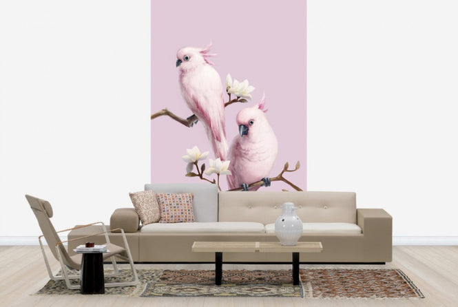 PHOTOWALL / Pink Birds Perching on Magnolia (e24134)