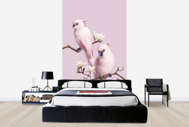 PHOTOWALL / Pink Birds Perching on Magnolia (e24134)