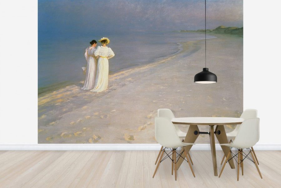 PHOTOWALL / Summer Evening on the Skagen Southern Beach with Anna Ancher and Marie Kroyer (e24171)