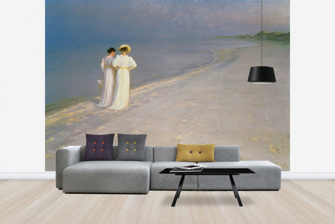 PHOTOWALL / Summer Evening on the Skagen Southern Beach with Anna Ancher and Marie Kroyer (e24171)