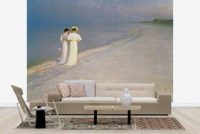 PHOTOWALL / Summer Evening on the Skagen Southern Beach with Anna Ancher and Marie Kroyer (e24171)