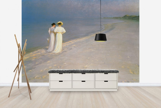 PHOTOWALL / Summer Evening on the Skagen Southern Beach with Anna Ancher and Marie Kroyer (e24171)