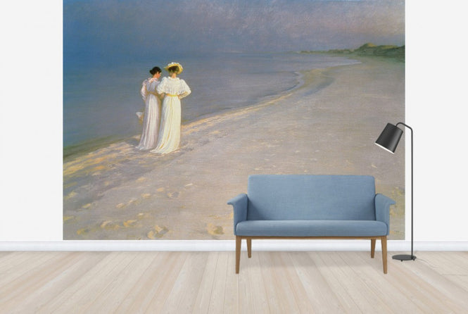 PHOTOWALL / Summer Evening on the Skagen Southern Beach with Anna Ancher and Marie Kroyer (e24171)
