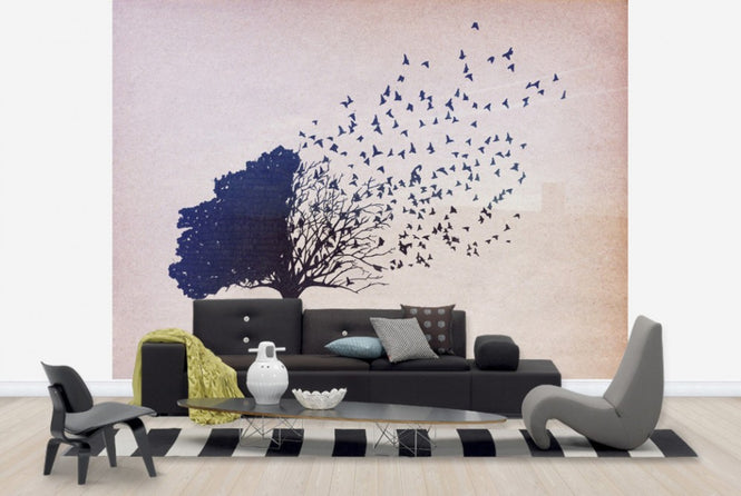 PHOTOWALL / Birds Leaves (e24415)