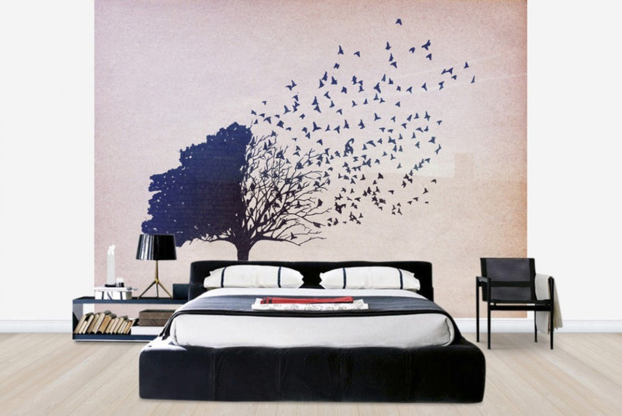 PHOTOWALL / Birds Leaves (e24415)