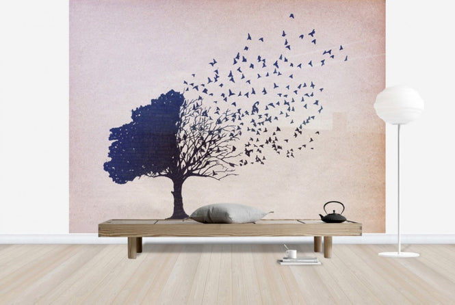PHOTOWALL / Birds Leaves (e24415)
