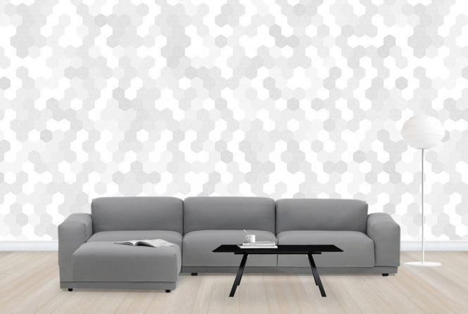 PHOTOWALL / Hexagon - Grey (e24470)