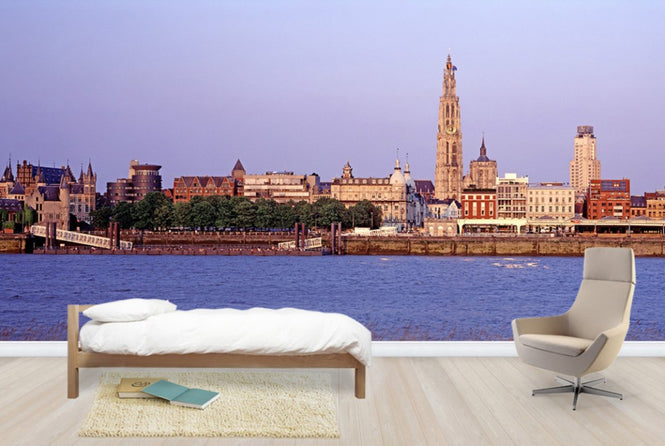 PHOTOWALL / Antwerp Skyline at Dusk (e24533)