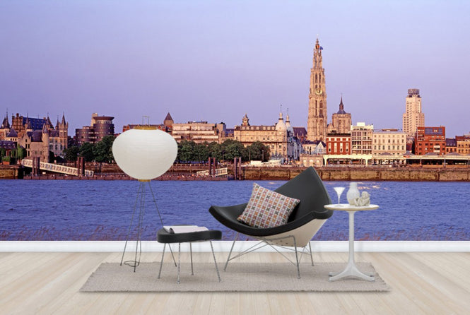 PHOTOWALL / Antwerp Skyline at Dusk (e24533)