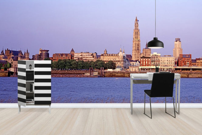 PHOTOWALL / Antwerp Skyline at Dusk (e24533)
