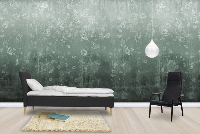 PHOTOWALL / Lost Diamonds - Bluegreen (e24657)