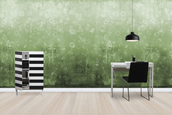 PHOTOWALL / Lost Diamonds - Light Green (e24659)