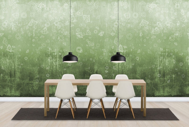 PHOTOWALL / Lost Diamonds - Light Green (e24659)