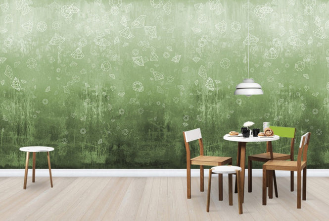 PHOTOWALL / Lost Diamonds - Light Green (e24659)