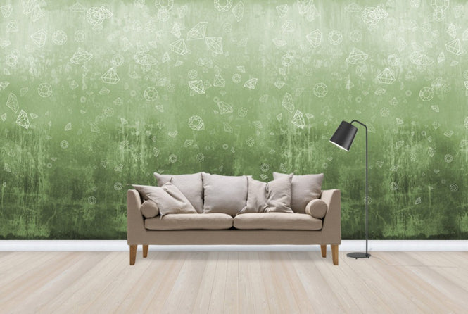 PHOTOWALL / Lost Diamonds - Light Green (e24659)