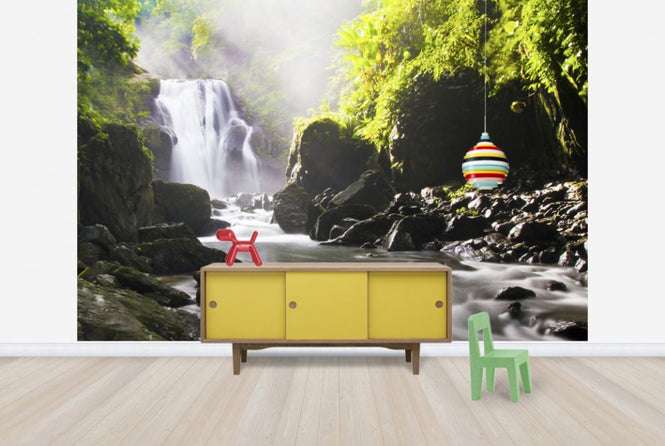 PHOTOWALL / Sunrays over Waterfall (e24837)