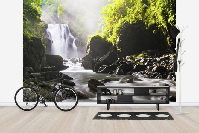 PHOTOWALL / Sunrays over Waterfall (e24837)