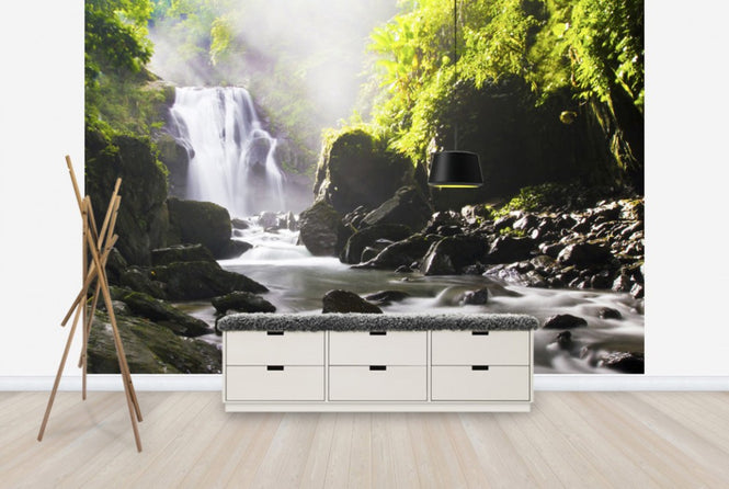 PHOTOWALL / Sunrays over Waterfall (e24837)