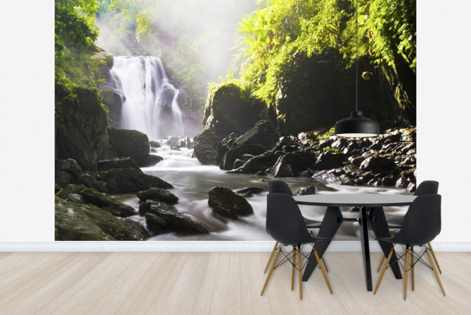 PHOTOWALL / Sunrays over Waterfall (e24837)