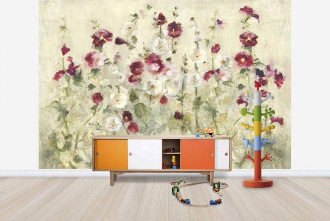 PHOTOWALL / Hollyhocks Row Cool (e24863)