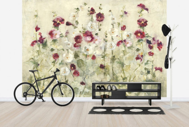 PHOTOWALL / Hollyhocks Row Cool (e24863)