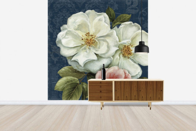 PHOTOWALL / Floral Damask on Indigo 2 (e24890)