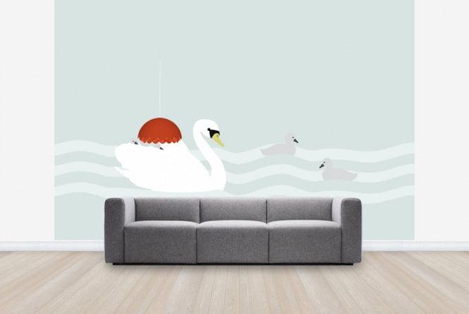 PHOTOWALL / Swan mom and bebe - Jade (e24988)
