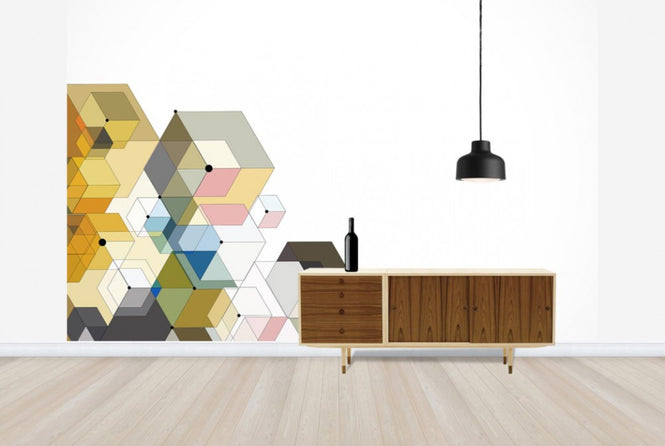 PHOTOWALL / Abstract Color Hexagons (e24990)
