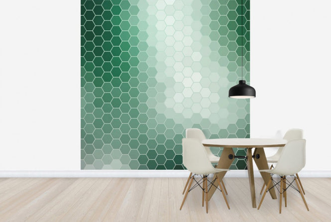 PHOTOWALL / Emerald Green Hexagons (e25013)