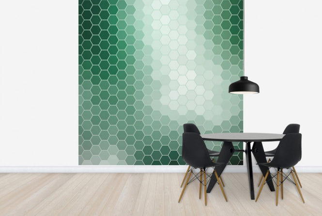 PHOTOWALL / Emerald Green Hexagons (e25013)