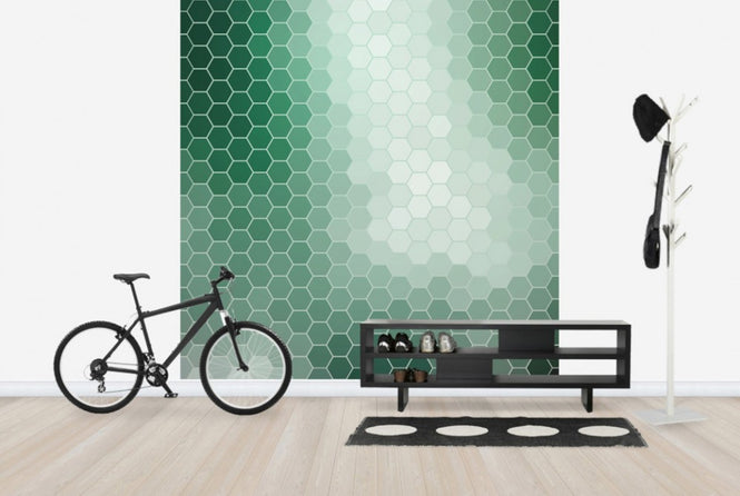 PHOTOWALL / Emerald Green Hexagons (e25013)