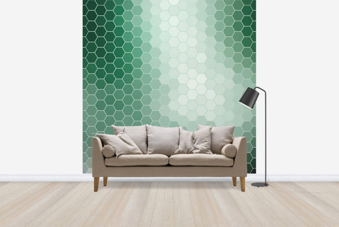PHOTOWALL / Emerald Green Hexagons (e25013)